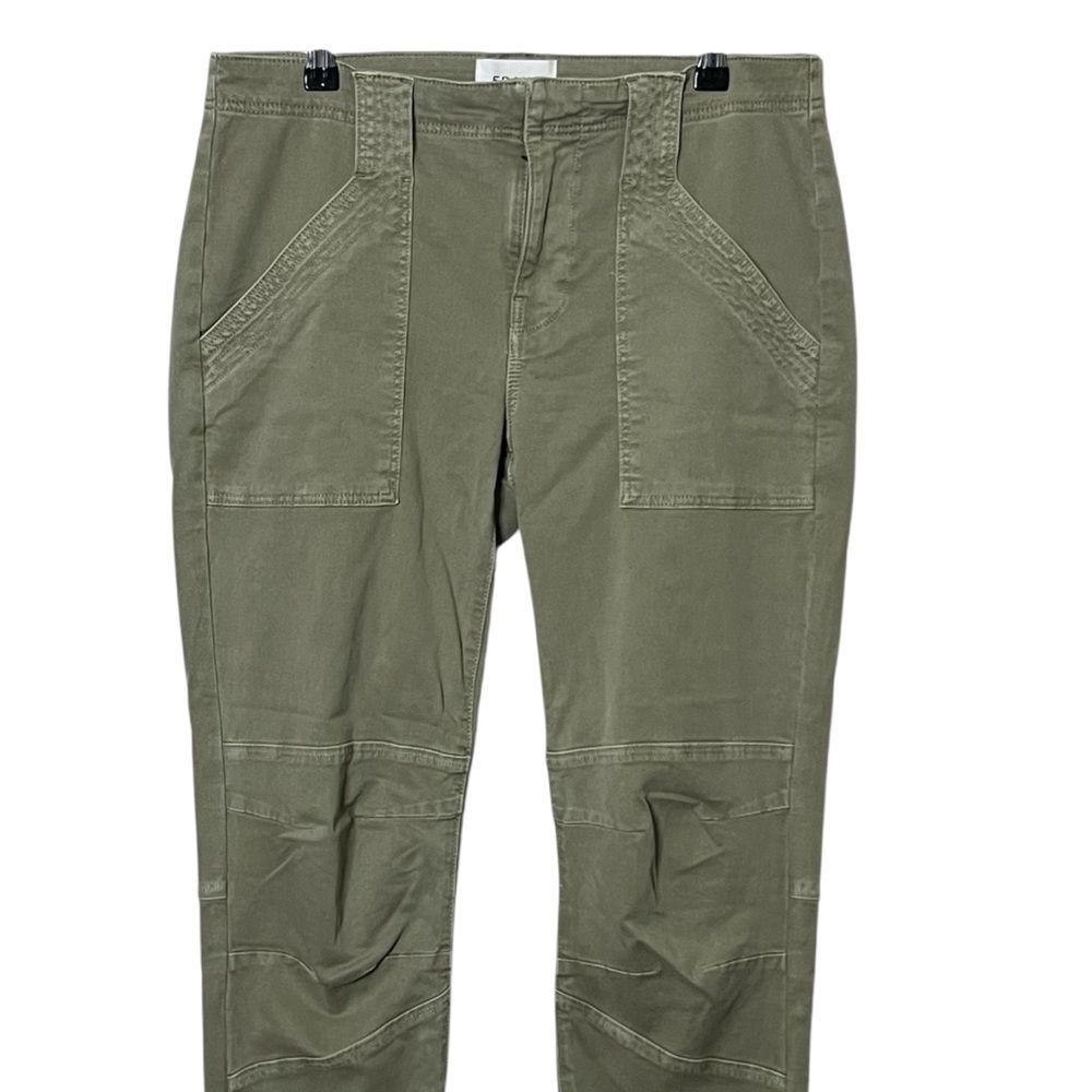 Frame Trapunto Moto Pants Washed Aloe Green Zip Hem Utility Jogger Women 27 - Picture 4 of 12